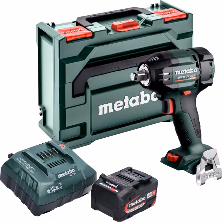 Metabo SSW 18 LTX 550 BL Avvitatore a impatto a batteria 18 V 550 Nm Brushless + 1x batteria 4,0 Ah + caricabatteria + metaBOX