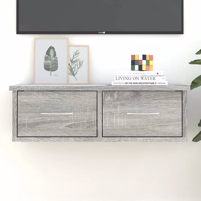 Libreria a parete vidaXL in legno MDF Grigio Sonoma, L 60 cm x P 26 cm x H 18,5 cm