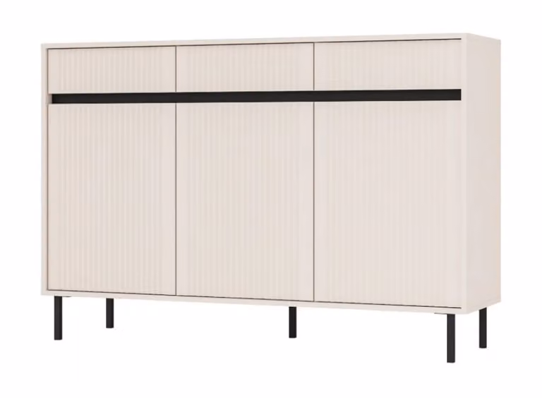Cassettiera larga TIRIL - beige / nero