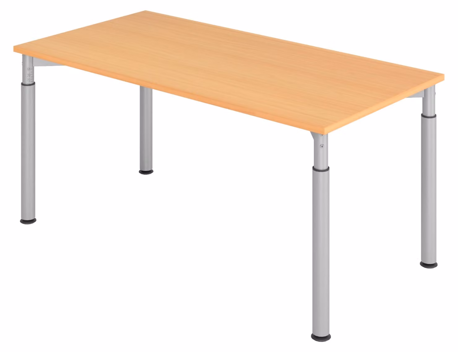 bümö Scrivania Serie-Y - Struttura: argento, finitura: faggio, dimensioni: 160 x 80 cm
