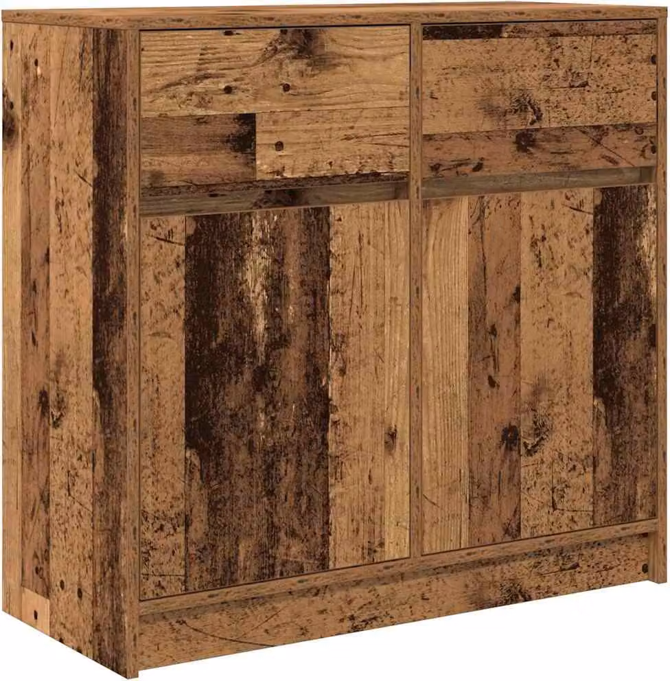 Credenza con Cassetto Legno Antico 80x34x76 cm in Truciolato