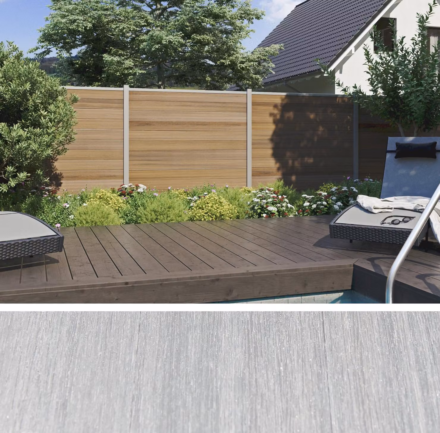 TeJe ELSKOP WPC Steckzaunsystem Beige 20 x 150 x 1790 mm