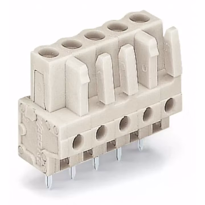 Connettore a molla WAGO THT; diritto; passo 5 mm; grigio chiaro 722-135