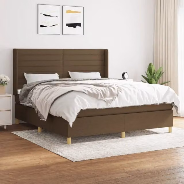 Letto Ibrido con Giroletto a Molle e Materasso vidaXL, Marrone e Bianco, L/P/H: 160 x 200 x 128 cm