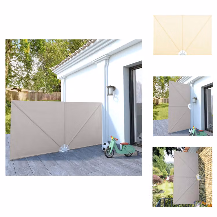 vidaXL Ventilatore laterale pieghevole crema 300×150 cm - Ombrelloni e tende da sole
