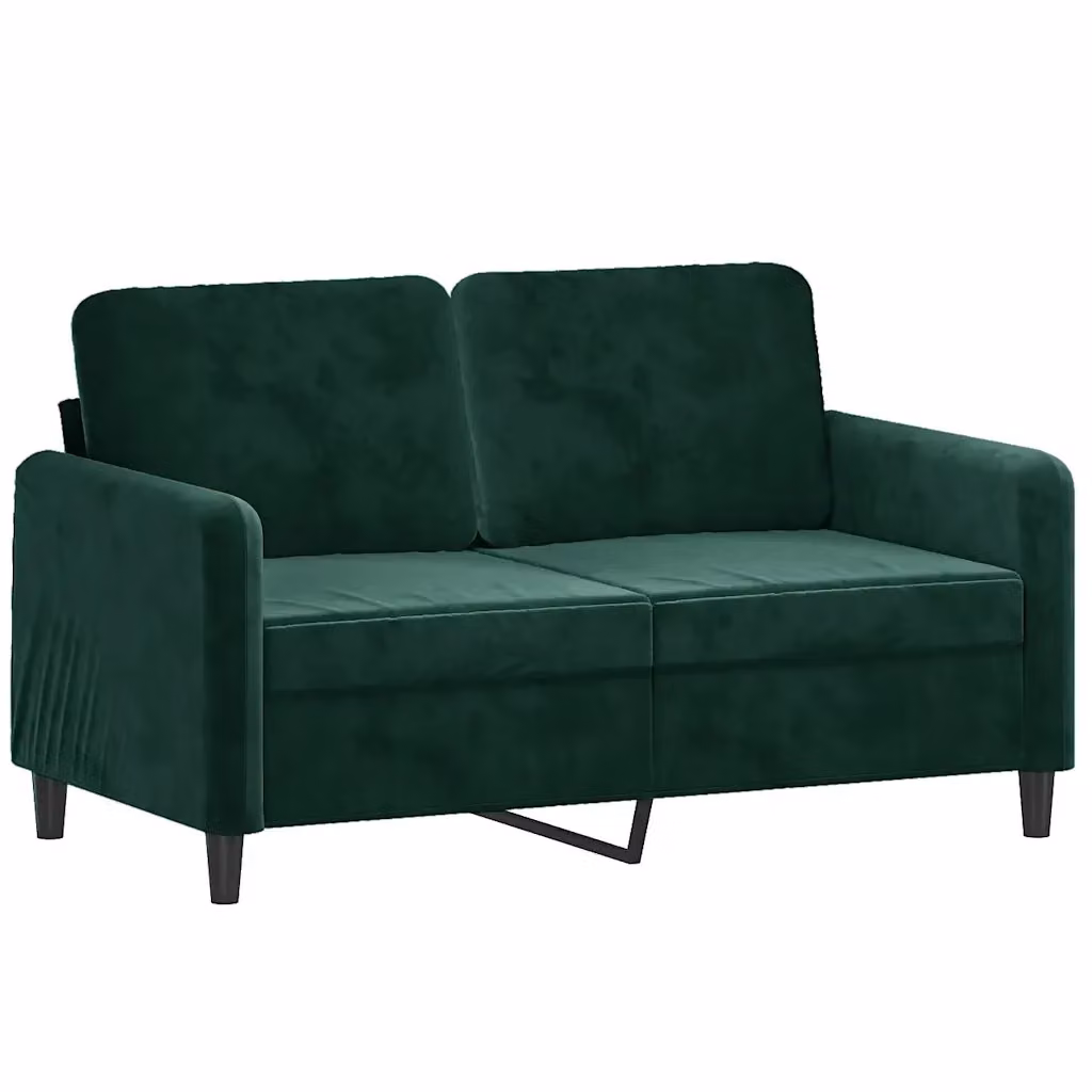Divano moderno in velluto verde vidaXL con struttura in metallo per il tuo soggiorno L: 138 cm, P: 80 cm, H: 77 cm – 2