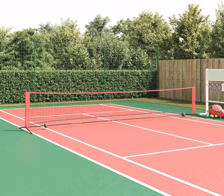 Rete da tennis Nero e Rosso 494,5 x 90 x 87 cm Poliestere