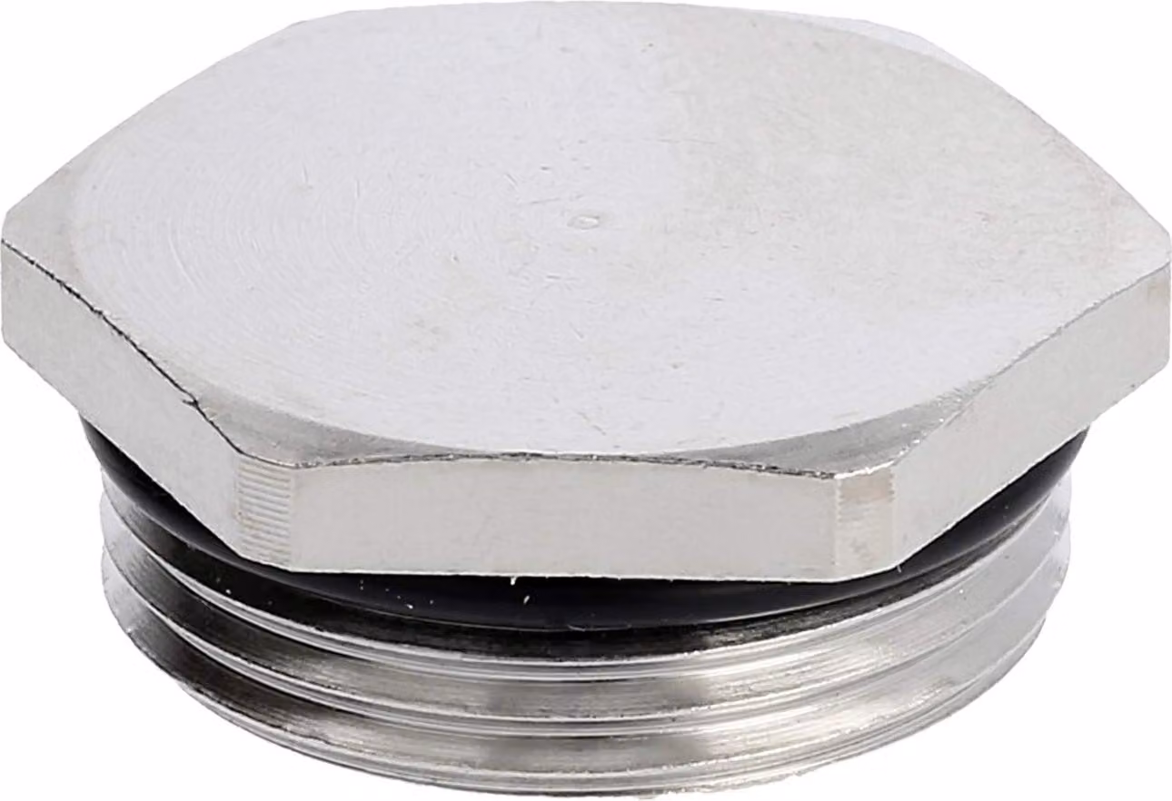 Tappo cieco PG16x1,41 MBS-16 esagonale incl. O-ring ottone (CuZn) nichelato lunghezza filettatura 6,5 mm - 1 pezzo