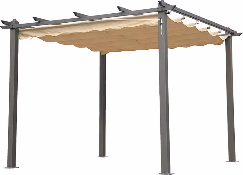 Angel Living 3x3M Padiglione Tersendacht Bianco in alluminio e poliestere Tetto regolabile