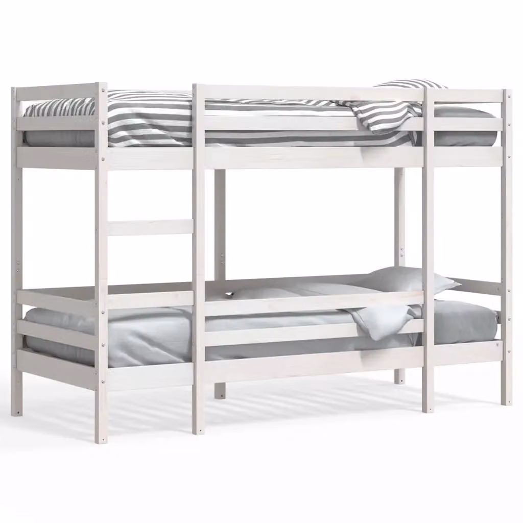 Letto a castello con due livelli vidaXL in legno massello di pino bianco L/P/H: 195.5 x 97.5 x 142.0 cm – 2