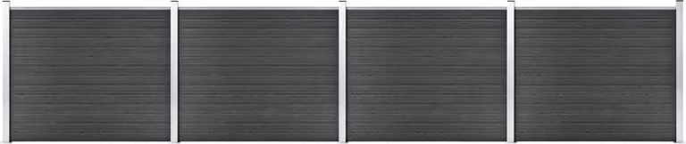 Maison Exclusive - Set di elementi per recinzione in WPC 699 x 146 cm, grigio