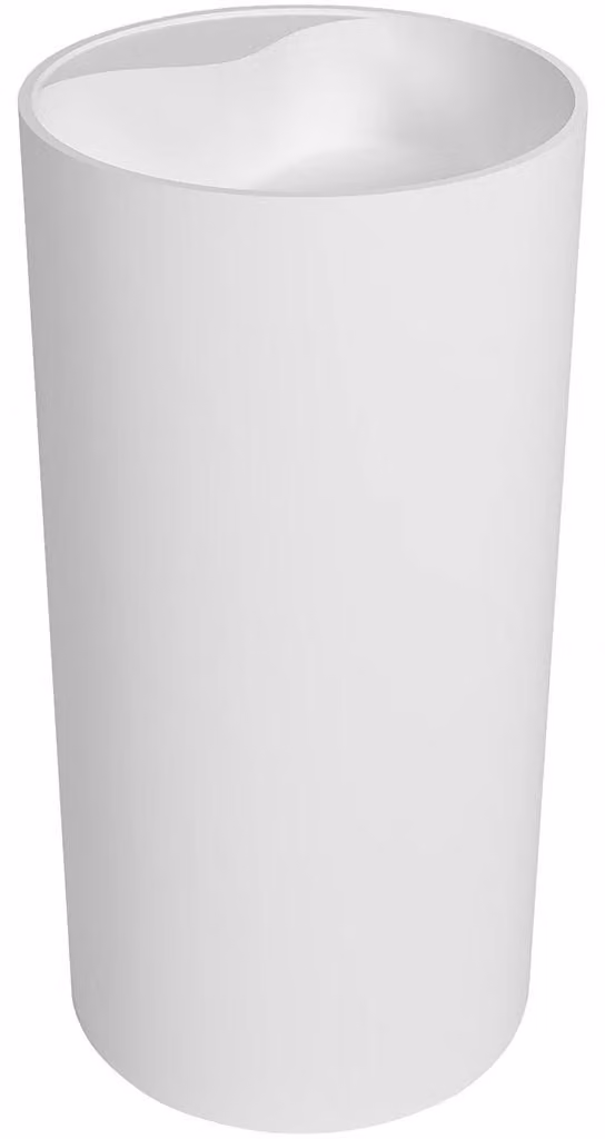 CERANO - Lavabo in marmo colato Soho - da appoggio - bianco opaco - Ø 45 x 90 cm