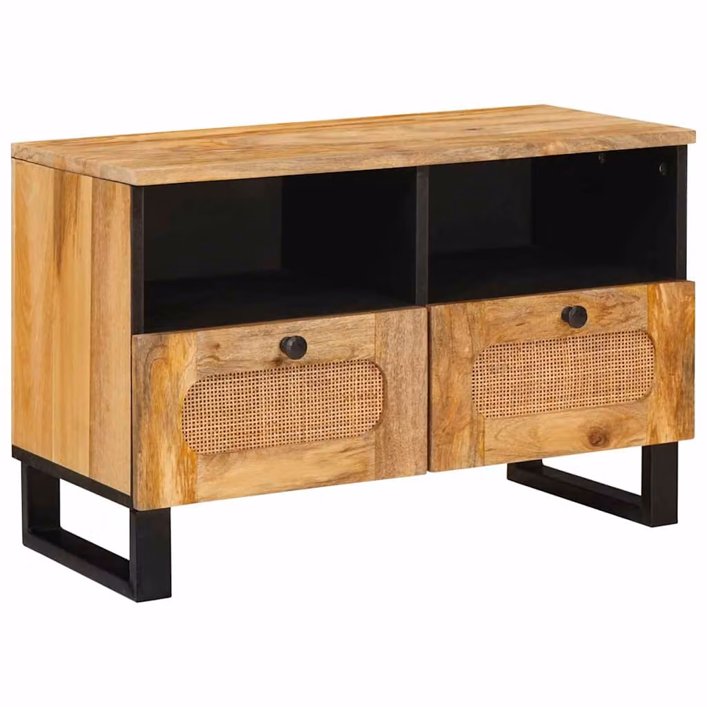 Mobile TV vidaXL in legno di mango massello marrone L: 70 cm, P: 33 cm, H: 46 cm