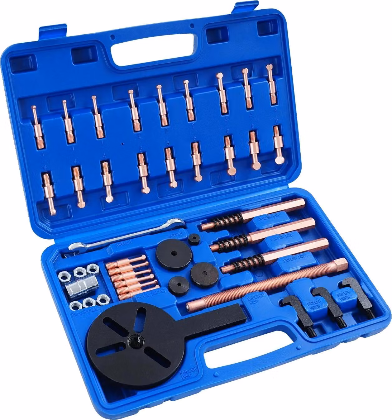 Set di estrattori per cuscinetti, Acciaio al carbonio, applicazione versatile, smontaggio sicuro, blu