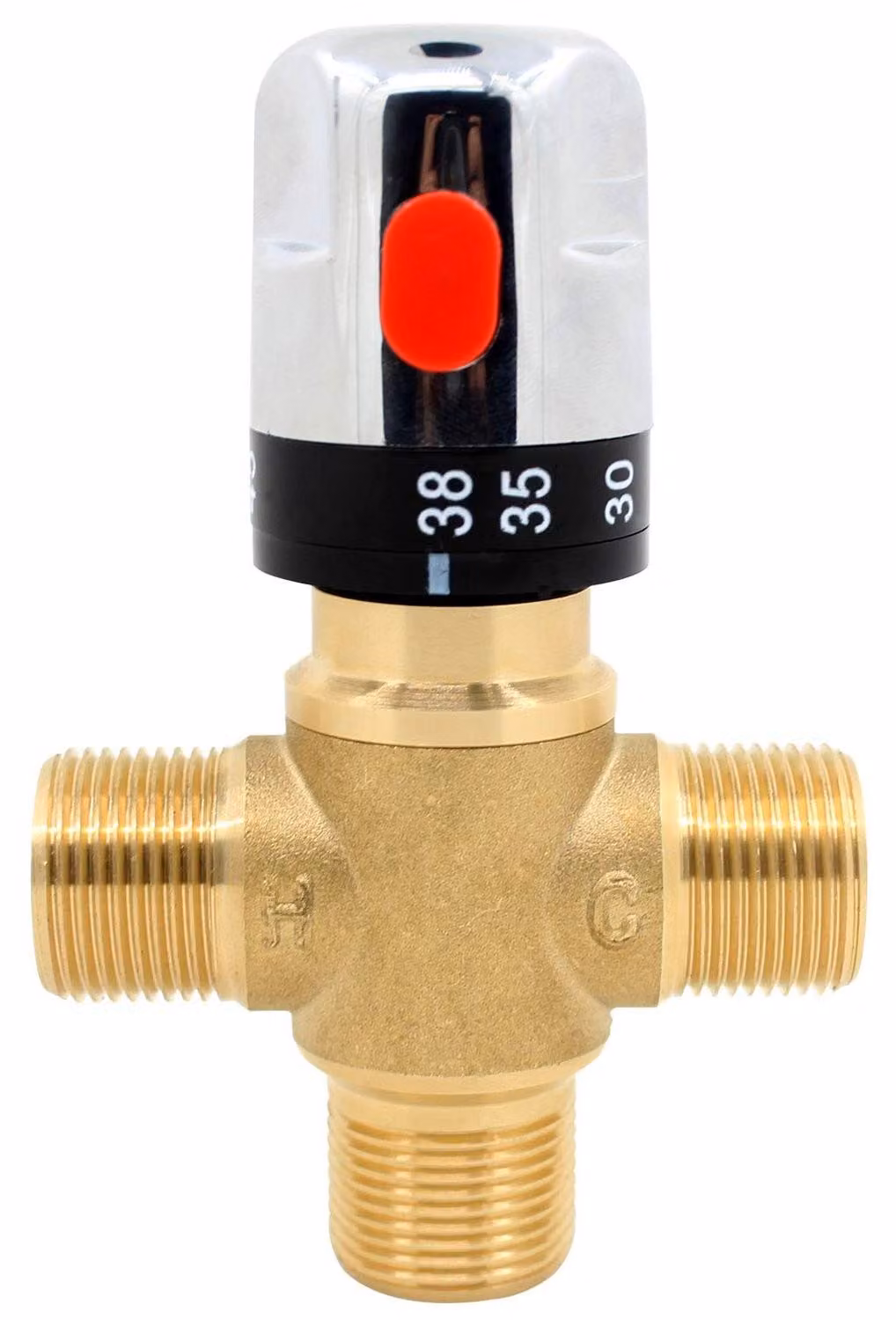 Rubinetto termostatico da 3/4 di pollice - Miscelatore per doccia - Rubinetto termostatico per vasca - Miscelatore per lavabo - Manopola termostatica - Design resistente agli urti