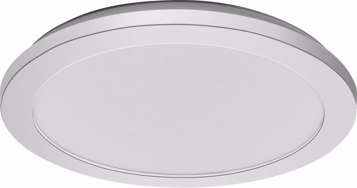 OSRAM ORBIS Disc lampada da parete/soffitto con LED, cromo, 22W, 1800lm, 3000/4000K, regolabile tramite interruttore a parete con Click CCT, diametro 30cm, protezione IP44 per bagni, viti/spine incluse