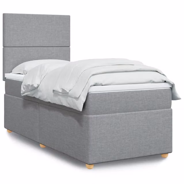 Letto Ibrido Moderno vidaXL con Materasso Grigio Chiaro e Bianco L/P: 100 x 200 cm