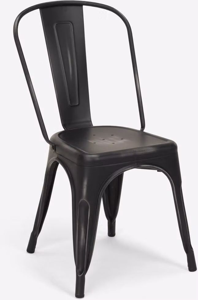 stühle im industriedesign aus metall vintage shabby chic stil steel old - Schwarz