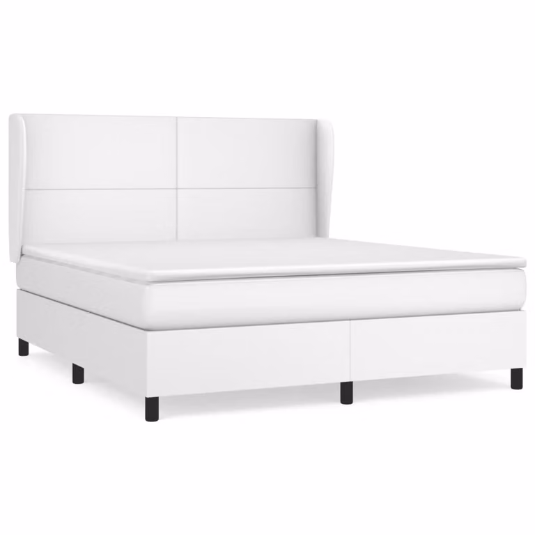 Giroletto a Molle con Materasso Bianco 160x200 cm in Pelle finta