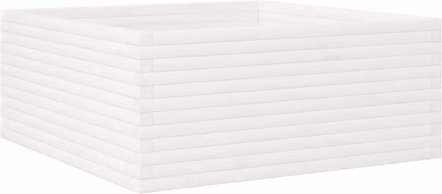 Fioriera | Cassetta per fiori | Vaso da Giardino Bianca 110x110x46cm Legno Massello di Pino