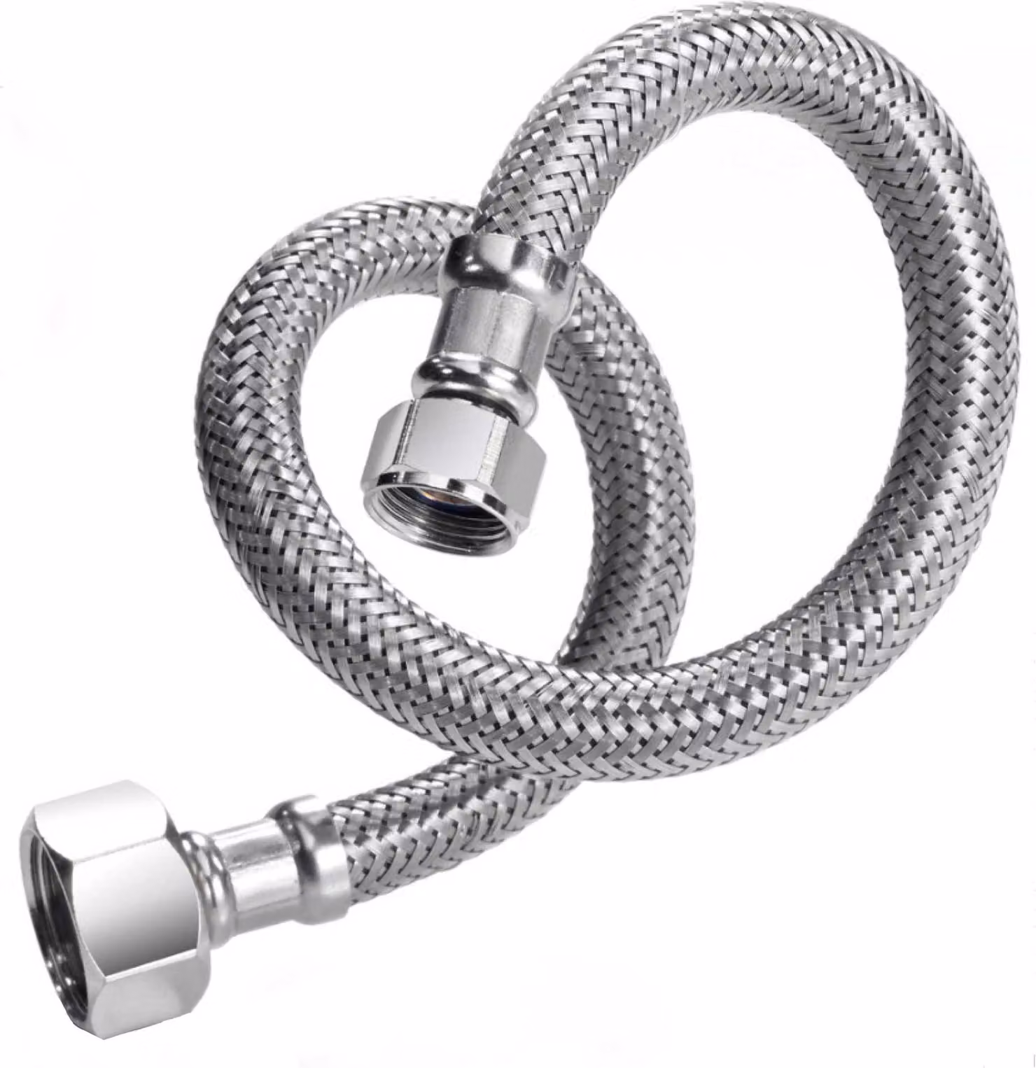 Raccordo in acciaio inox/TPE Tubo flessibile DN 8 - 150 mm con 2 x 1/2" IG, dado per raccordo IG x IG Tubo corazzato DVGW dimensioni: 150 mm