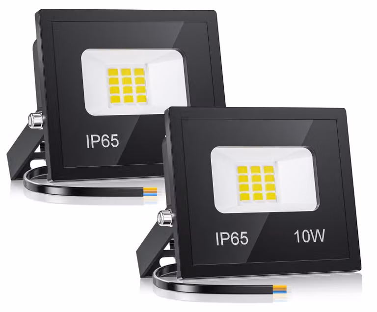 Set di 2 fari a LED, 10W, 1000 lumen, 6500K, grado di protezione IP65, luce bianca fredda