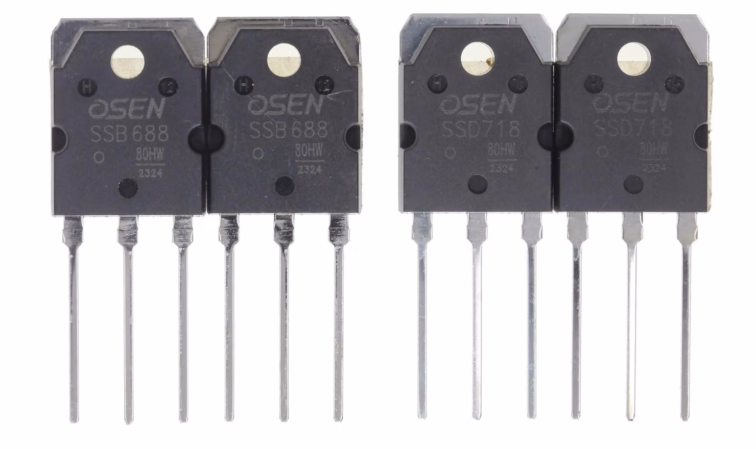 Transistor di potenza, 2 coppie, SSB688 + SSD718, package TO-3PN, 120V, 10A