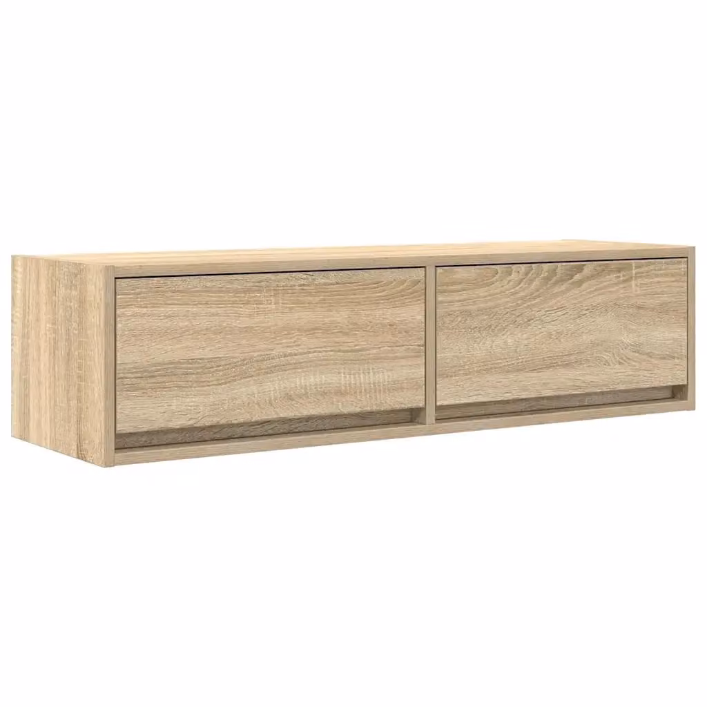 Mobile TV e credenza moderna vidaXL in legno color rovere beige, L 100 x P 31 x H 25,5 cm – 2