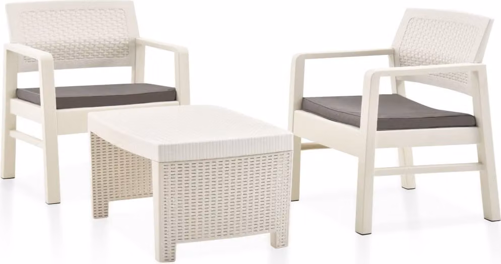 Maison Exclusive - Set da giardino 3 pezzi in plastica bianca