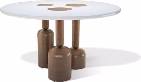 Luxus Runder Esszimmer Tisch Designer Möbel Stil Glasplatte Edelstahl