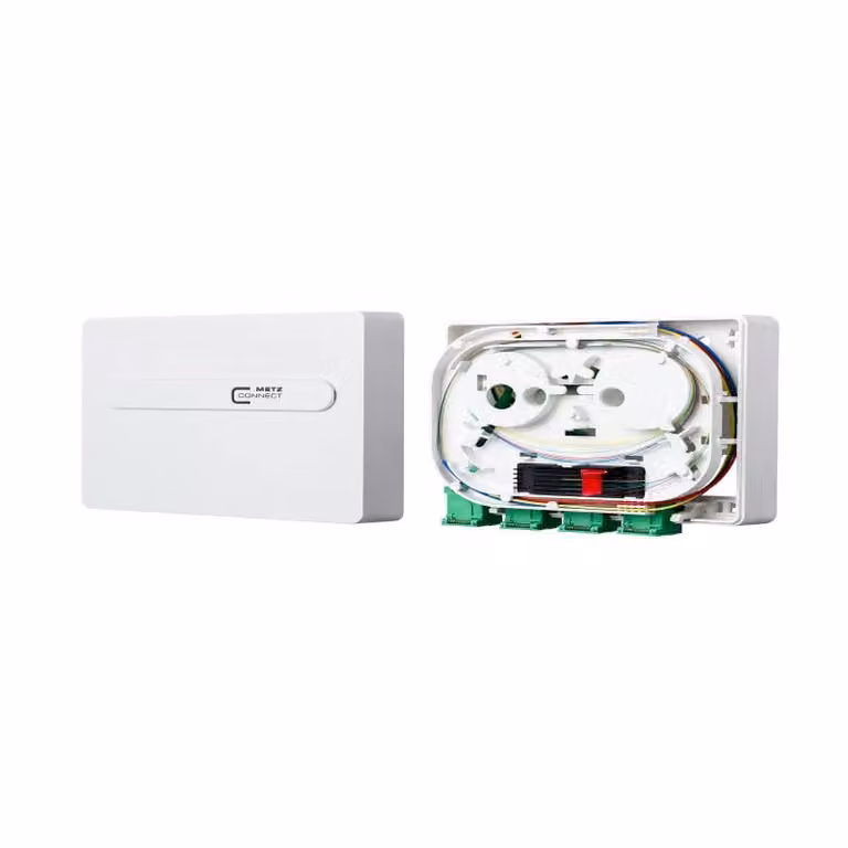 Metz Connect OpDAT ADT giunzione 4xSC-S APC (verde), OS2, bianco puro RAL 9010 1501191H04HC