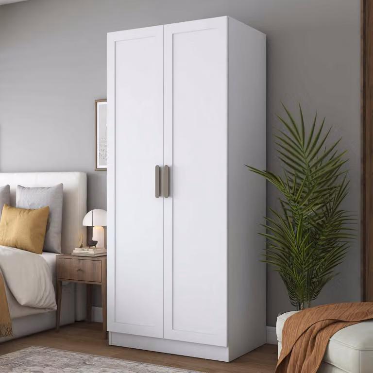 Skye Decor, armadio di alta qualità, bianco, 90x210x57,5 cm, da montare a parete, 100% melaminico
