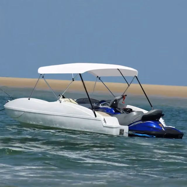 Bimini di Prua Tendalino a 4 Archi MERCATOXL Bianco L: 243 cm, P: 230-244 cm, H: 137 cm