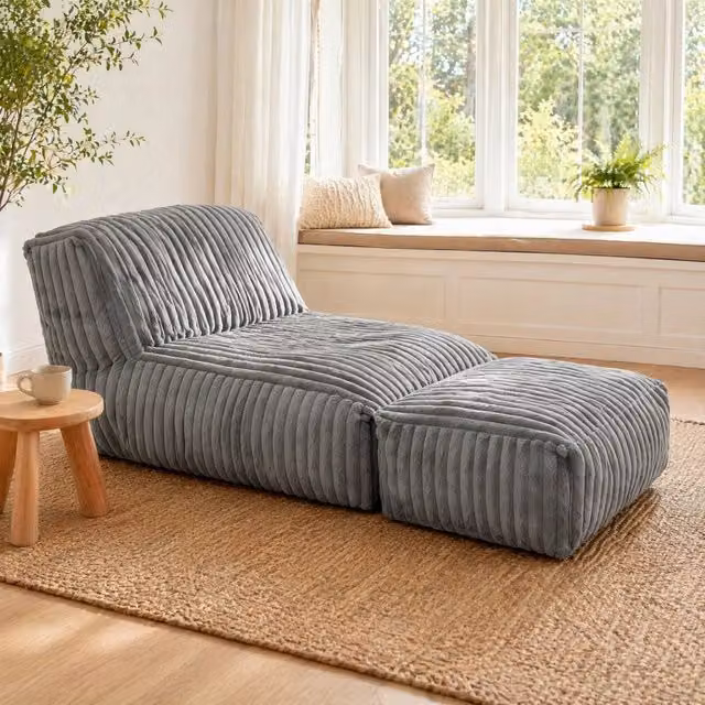 Divano letto modulare WISHDOR moderno in tessuto grigio con funzione pieghevole per soggiorno