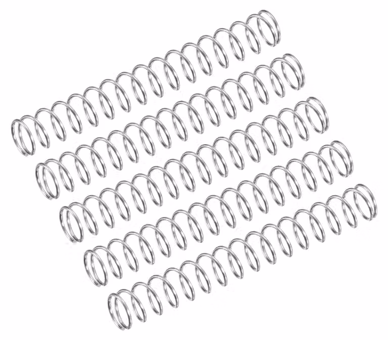Molle a compression, 5 pezzi, acciaio inossidabile 304, 9x50 mm, colore argento