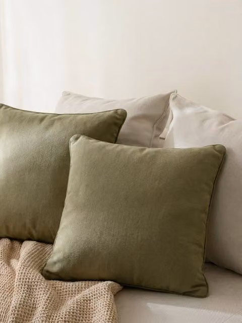 Set di 2 cuscini quadrati Bloq verdi in cotone Kenay Home, 45 x 45 cm