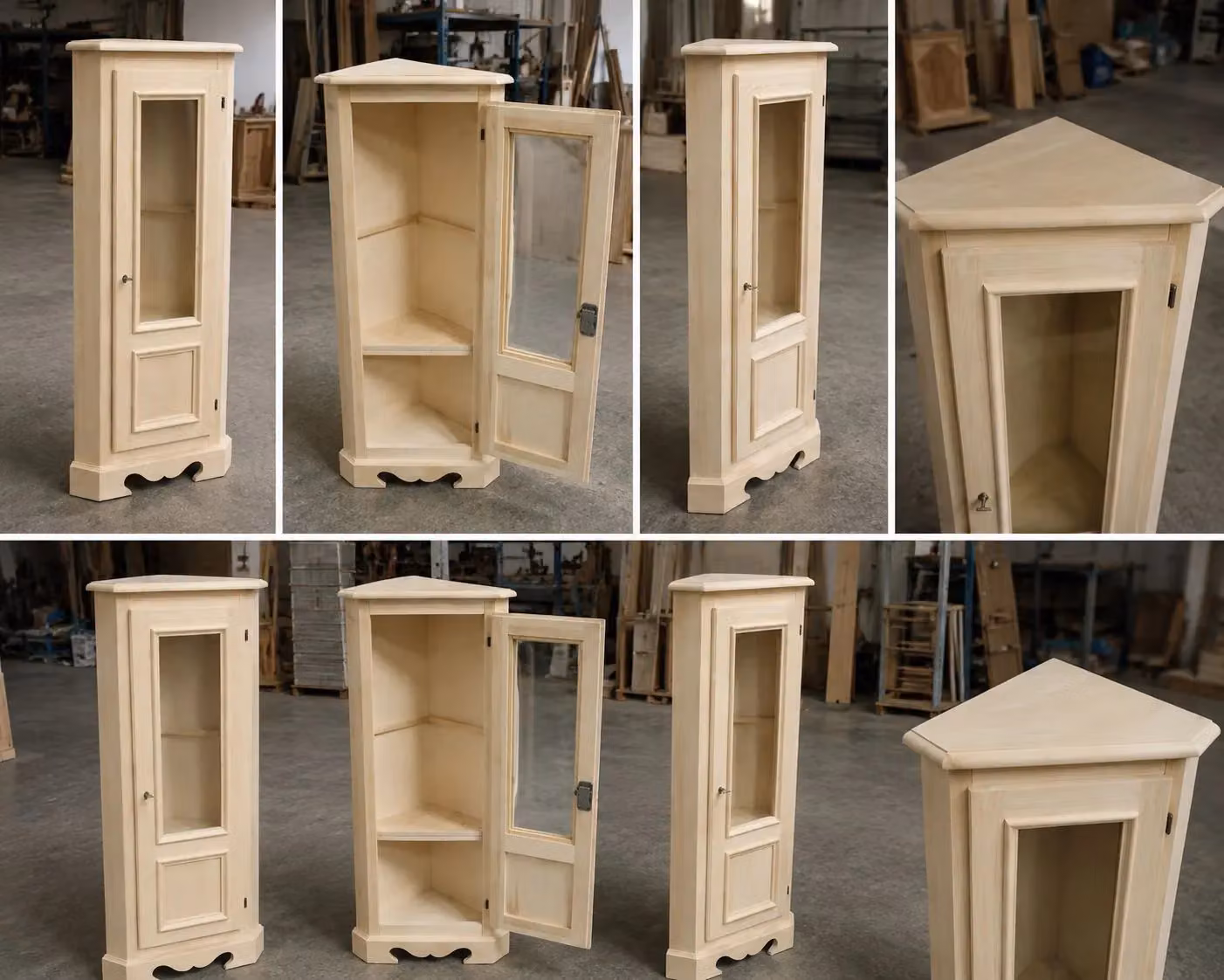Mobile angolare in legno classico Mobili 2G con 1 porta e finitura grezza L/P/H: 35 x 35 x 116 cm – 1