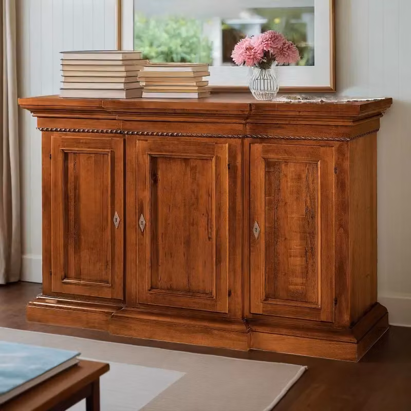 Credenza in legno noce stile arte povera con 3 porte Mobili 2G L/P/H: 175 x 52 x 110 cm – 2