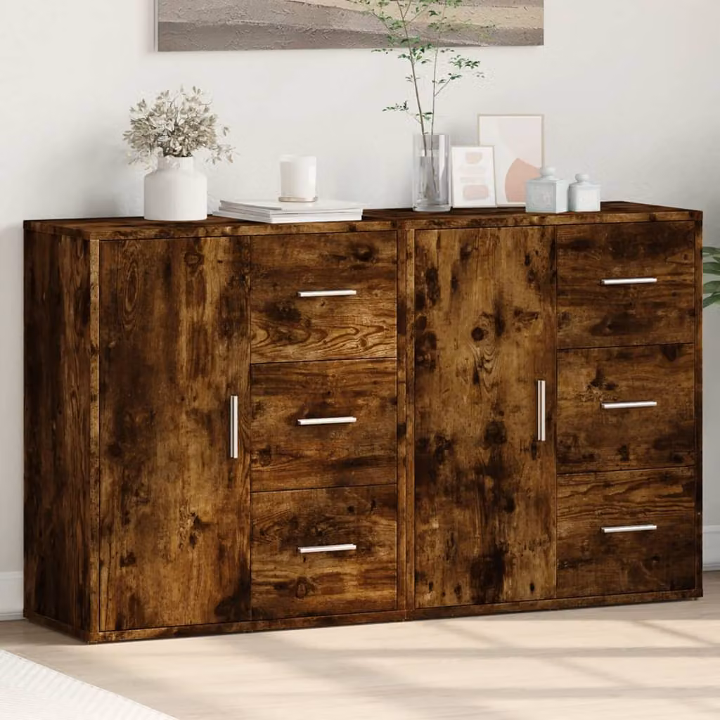 Set di 2 credenze vidaXL moderne in legno marrone da appendere alla parete L: 60 cm, P: 31 cm, H: 70 cm – 1