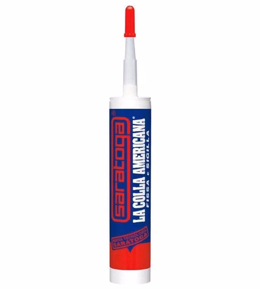 Saratoga Colla Americana Cartuccia 450 g - Adesivo Bianco Sigillante Multiuso