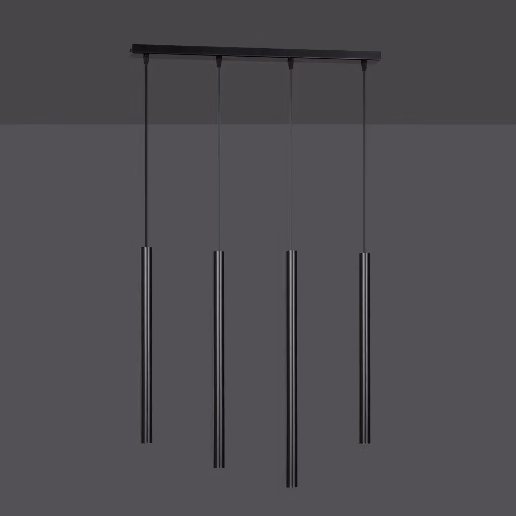Lampadario a sospensione Emibig Selter nero regolabile in metallo con 4 lampadine G9 L: 120 cm – 2