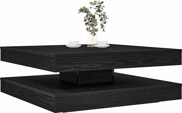 Maison Exclusive - Tavolino da Caffè Girevole a 360 Gradi Nero 90x90x34,5 cm