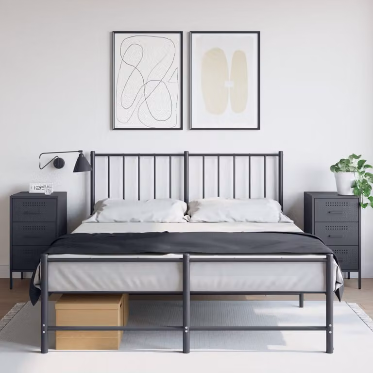 Set di 2 comodini vidaXL in metallo antracite stile industriale L/P/H: 36 x 39 x 68 cm