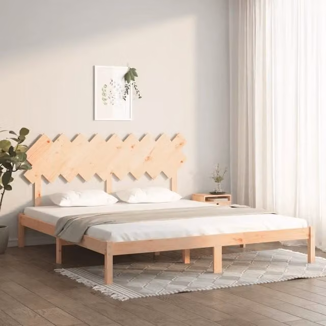 Giroletto Super King vidaXL in legno massello di pino marrone L/P: 180 x 200 cm – 1