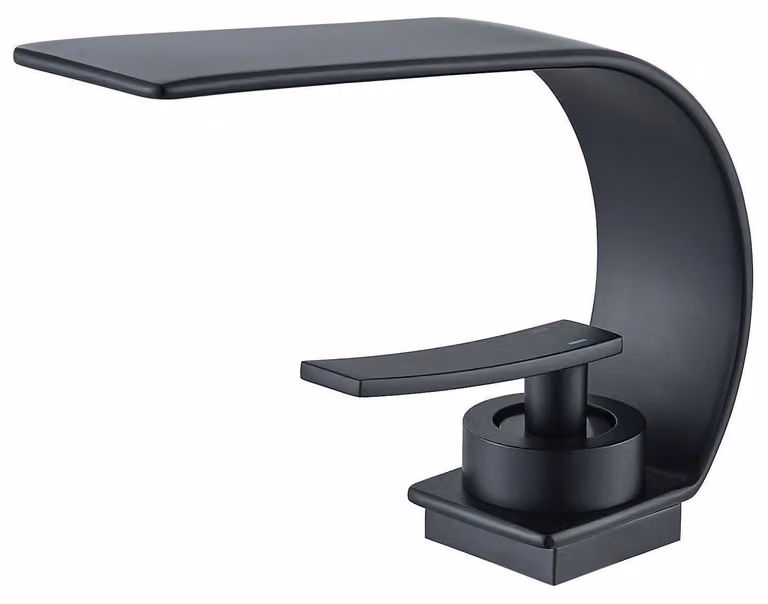 Rubinetto da bagno in acciaio inossidabile, miscelatore monocomando, colore nero, a risparmio idrico