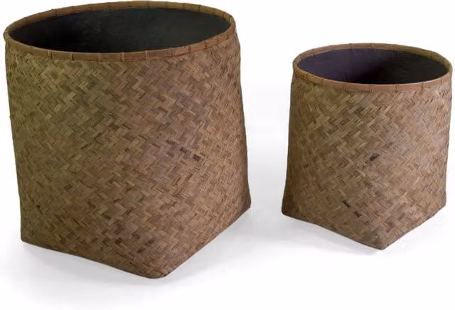 Portavaso cemento bambù 1-2 naturale tondo cm ø75h80