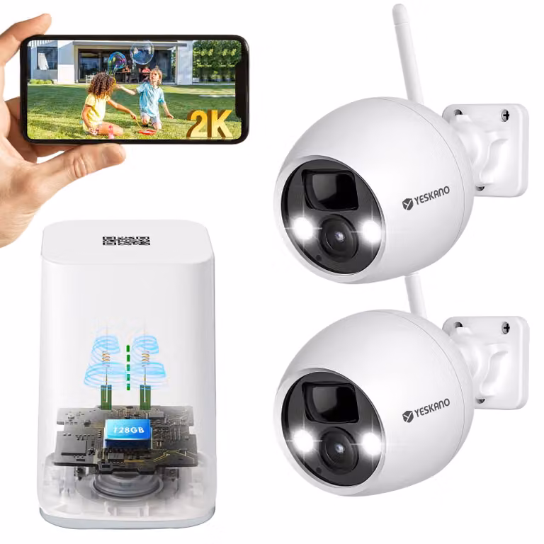 Telecamera di sicurezza da esterno da 4MP, alimentata a batteria, con connessione Wi-Fi, sensore di movimento PIR, visione notturna e protezione IP66