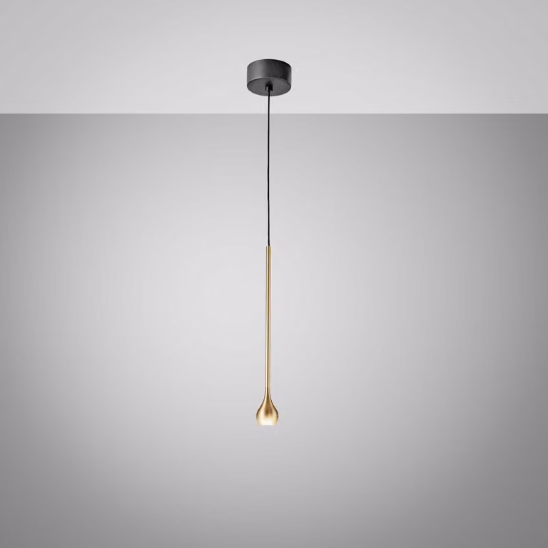 Lampada a Sospensione URSULA S/P Oro - Sospensione Singola Led 5W 3000K 255lm Fascio 24° Montatura in Alluminio IP20 - Gea Luce