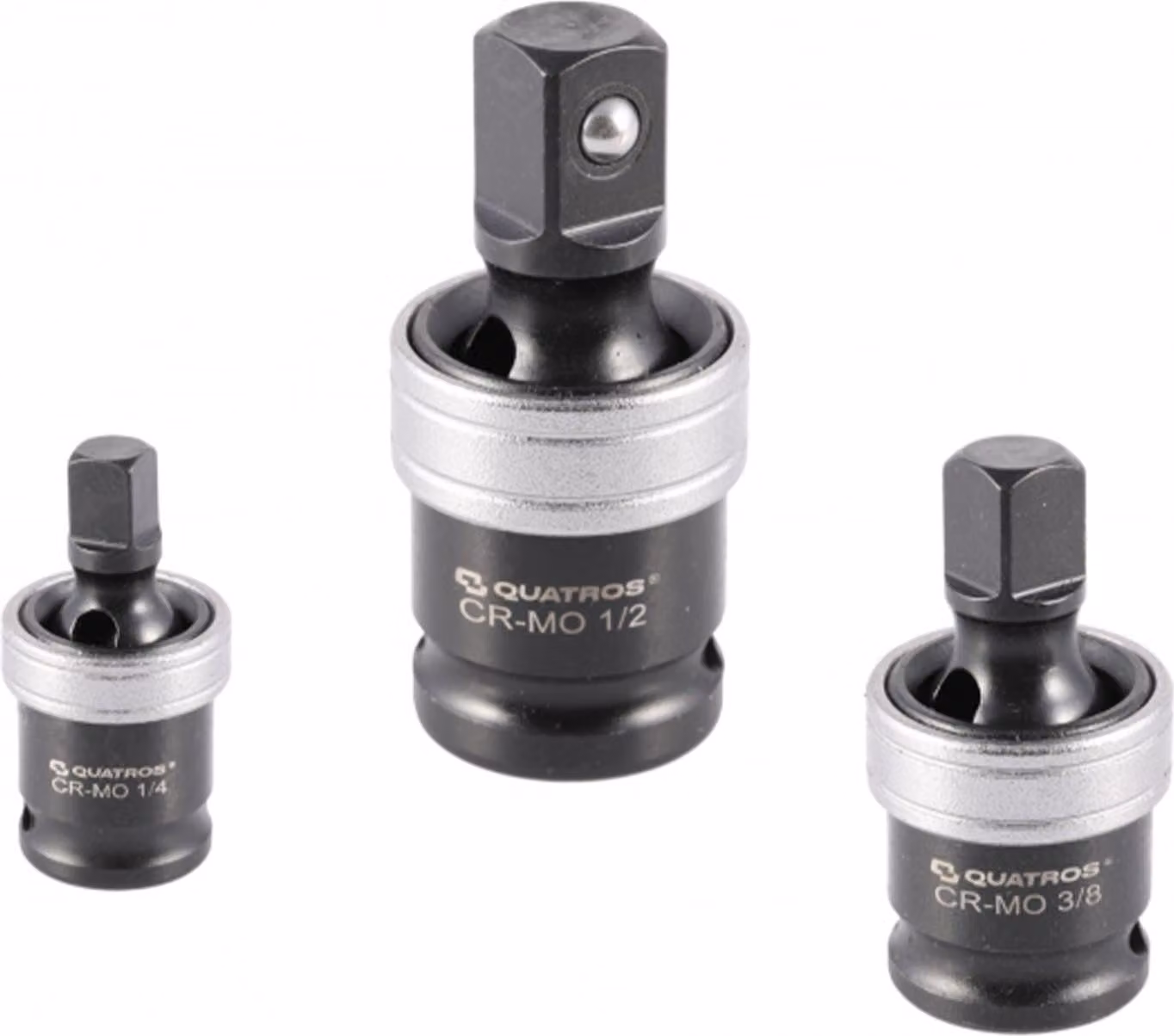 Set-kit adattatore bussola per avvitatore, snodo cardanico 1/4'', 3/8'' 1/2''in Cr-Mo, esagonale a impulsi, 3 pezzi