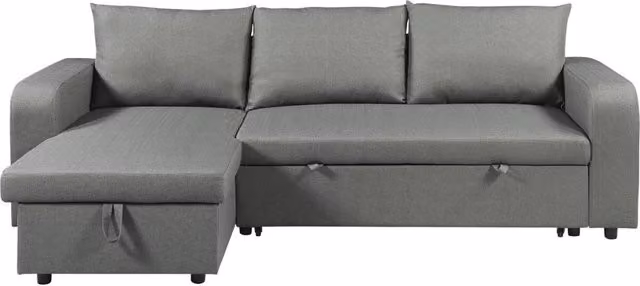 Divano angolare reversibile/trasformabile in tessuto "Victor" - 3 posti - Grigio